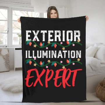 Discover Funny Christmas Light Exterior Illumination Expert Fleece Blankets
