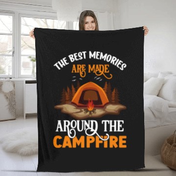 Discover Camping memories Fleece Blankets