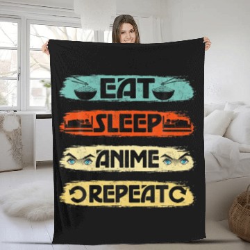 Discover Eat Sleep Anime Repeat Ramen Kawaii Japanese Fleece Blankets