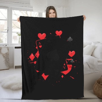 Discover Ace of Spades Playing Card Fleece Blankets