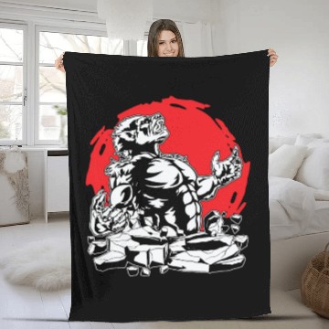 Discover Halloween Monster Line Art Werewolf Horror Fleece Blankets