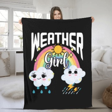 Discover Weather Girl Meteorologist Meteorology Storm Fleece Blankets