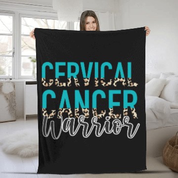 Discover Cervical Cancer Awareness Month Warrior Teal White Fleece Blankets