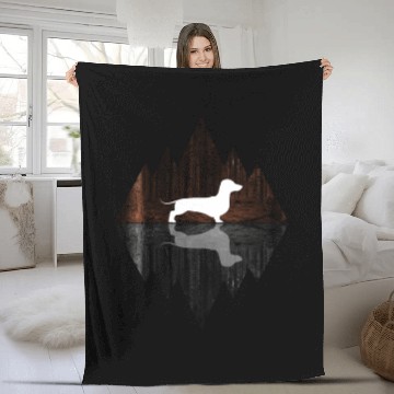 Discover Dachshund abstract - Geometry Dog Triangle Fleece Blankets