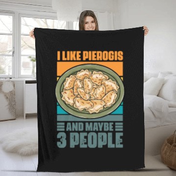 Discover Retro Vintage Polish Cuisine Humor For Pierogi Fleece Blankets