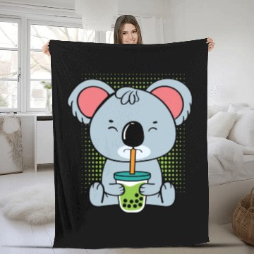 Discover Koala Bubble Tea Foodie Gift Fleece Blankets