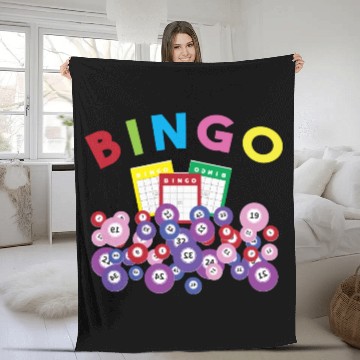 Discover Bingo Card And Balls Card Game Bingo Fleece Blankets