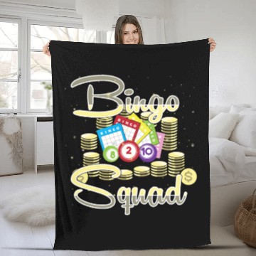 Discover Bingo Card Game Bingo Squad For Women Fleece Blankets