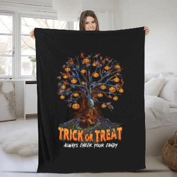 Discover Trick or Treat, Halloween Party, Candy, Pumpkin Fleece Blankets