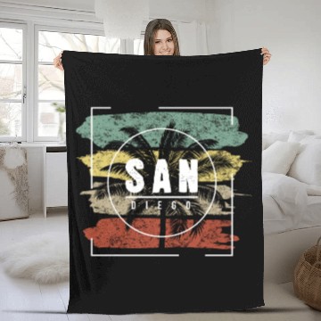 Discover San Diego California Vacation Souvenir Fleece Blankets
