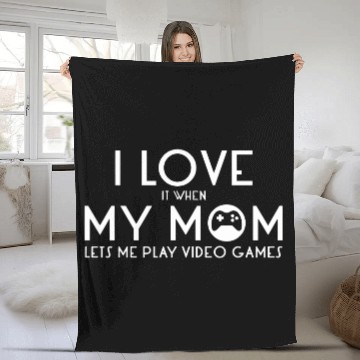 Discover N Boy Video Games I Love My Mom Fleece Blankets