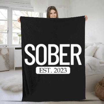 Discover Sober Est. 2023 Staying Sober No Alcohol Addiction Fleece Blankets