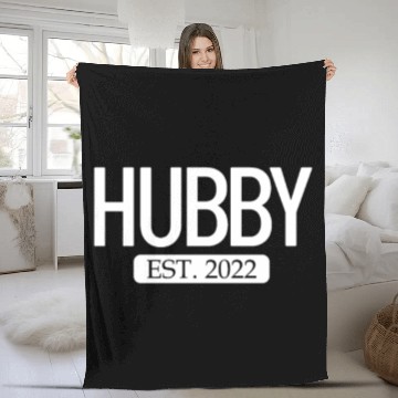 Discover Hubby Est. 2022 Matching Couple Newlywed Marriedma Fleece Blankets