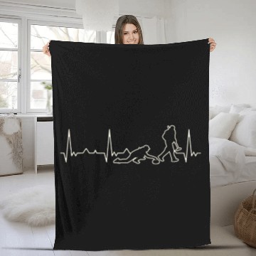 Discover Curling Players Stone. Heart. Love. EKG. Pulse. Fleece Blankets