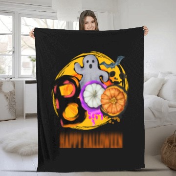 Discover Happy Halloween. Fleece Blankets