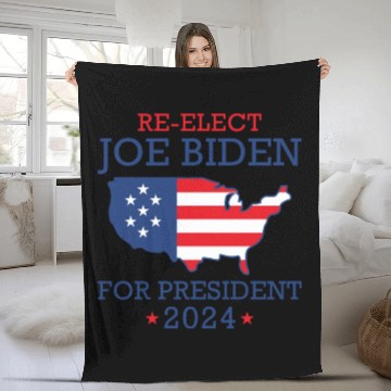 Discover Re-Elect Joe Biden For President 2024 Fleece Blankets