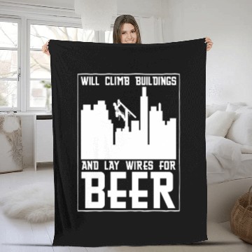 Discover Electrician Construction Electrician Fleece Blankets