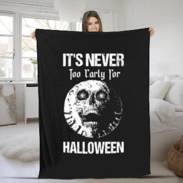 Discover Never Too Early For Halloween Spooky Creepy Skull Fleece Blankets