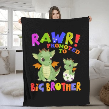 Discover Rawr! Promoted To Big Brother Cute Dragon Baby Fleece Blankets