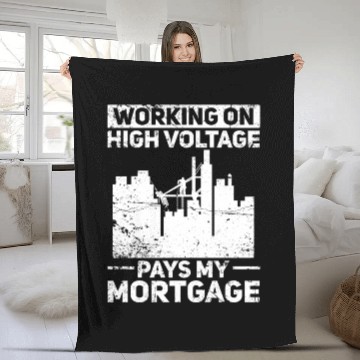 Discover Electrician Construction Electrician Fleece Blankets