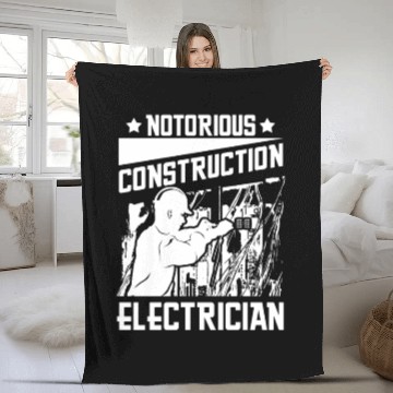 Discover Electrician Construction Electrician Fleece Blankets