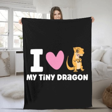 Discover I Love My Tiny Dragon Reptile Pet Crested Gecko Fleece Blankets