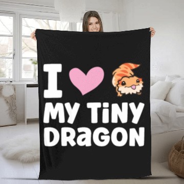 Discover I Love My Tiny Dragon Reptile Pogona Lizard Fleece Blankets