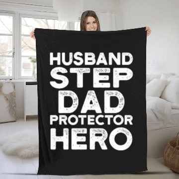 Discover Husband Step Dad Protector Hero Fleece Blankets