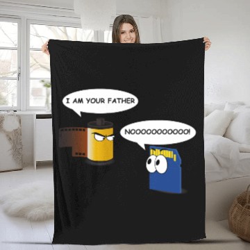 Discover Funny photography Fleece Blankets with father and son film a