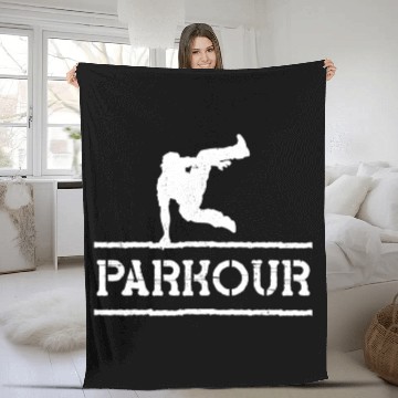 Discover Parkour Free Running Traceur Fleece Blankets