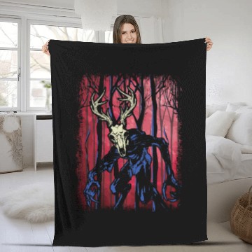 Discover Wendigo Folk Creature Forest Halloween Cryptid Fleece Blankets