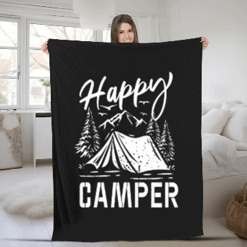 Discover Camping love nature backpack camp with tent Fleece Blankets