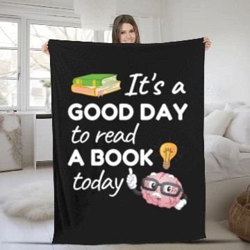 Discover Its a good day to read a book today Teacher School Fleece Blankets