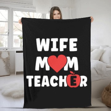 Discover Wife Mom Teacher Funny Mothers Day Fleece Blankets