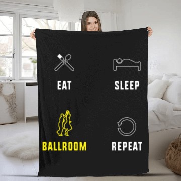 Discover Eat Sleep Ballroom Repeat Ballroom Dance Teacher Fleece Blankets