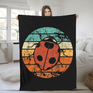 Discover Retro Vintage Ladybug Animal Insect Lover Ladybird Fleece Blankets