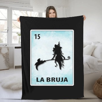 Discover La Bruja Mexican Witch Cards Halloween Fleece Blankets