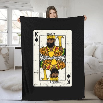 Discover Mens African King Card Black Pride BLM Couple Matc Fleece Blankets