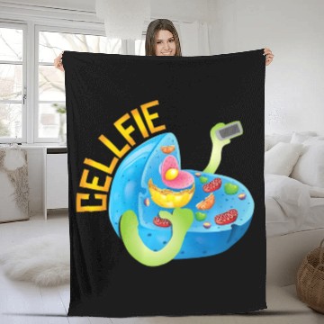 Discover Science Teacher Cellfie funny biology nature Fleece Blankets