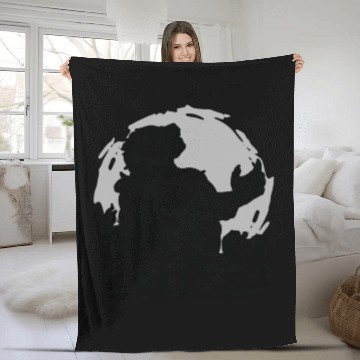 Discover Halloween Monster Line Art Werewolf Horror Fleece Blankets