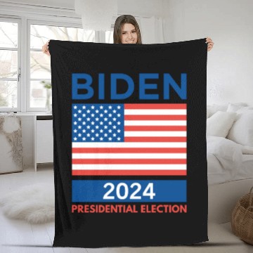 Discover Biden 2024 Presidential Election Fleece Blankets