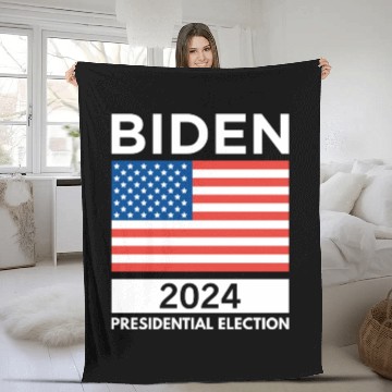 Discover Biden 2024 Presidential Election Fleece Blankets