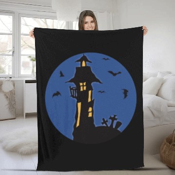 Discover Halloween Haunted House Fleece Blankets