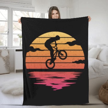 Discover BMX Bike Tricks Graphic Bicycle Riders Cycling BMX Fleece Blankets