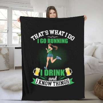 Discover I Go Running Funny Beer Fleece Blankets