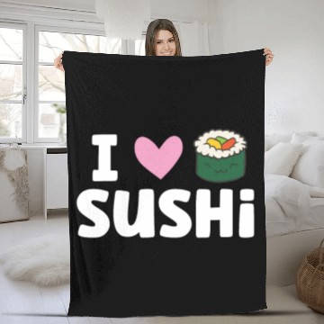 Discover I Love Sushi Japanese Food Love Sushi Fleece Blankets
