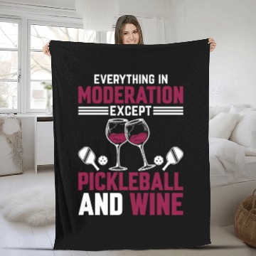 Discover Playing Pickleball Tennis Paddleball Pickleball Pl Fleece Blankets