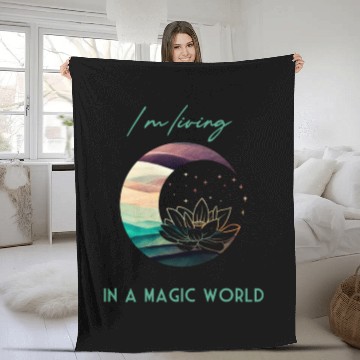 Discover Magic Spiritual Desert Moon Water Lily Fleece Blankets