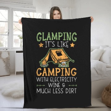 Discover Glamping It's Like Camping With Electricity Camper Fleece Blankets