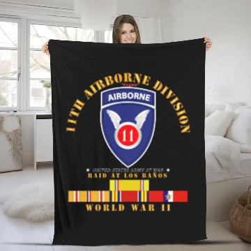 Discover 11th Airborne Division Raid at Los Baños WWII wPAC Fleece Blankets